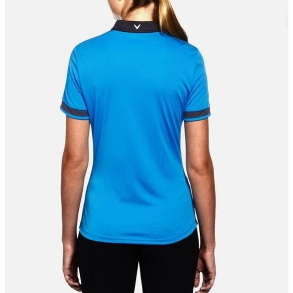 Callaway Women's Color Block Blue Sea Star Collar Golf Polo Opti-Dri Size L NWT - Picture 2 of 12